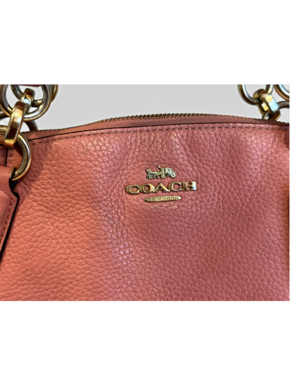 Coach F31077 Pink Pebbled Leather Crossbody Satchel Tote Purse Shoulder Bag 2018 - Picture 4 of 11